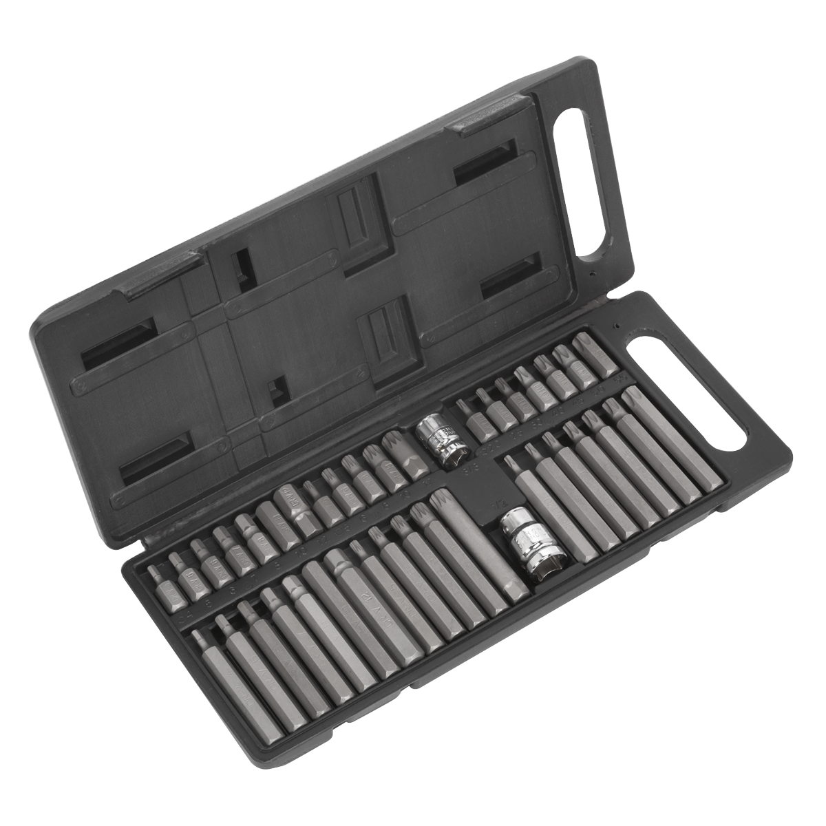 Siegen TRX-Star/Hex/Spline Bit Set 3/8" & 1/2"Sq Drive 40pc