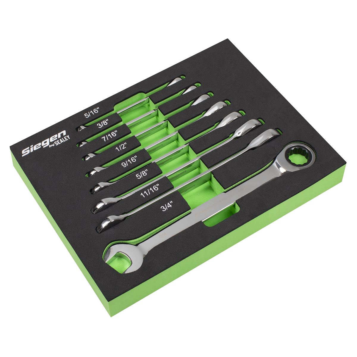 Premier Imperial Combination Ratchet Spanner Set in EVA Foam Tray 8pc