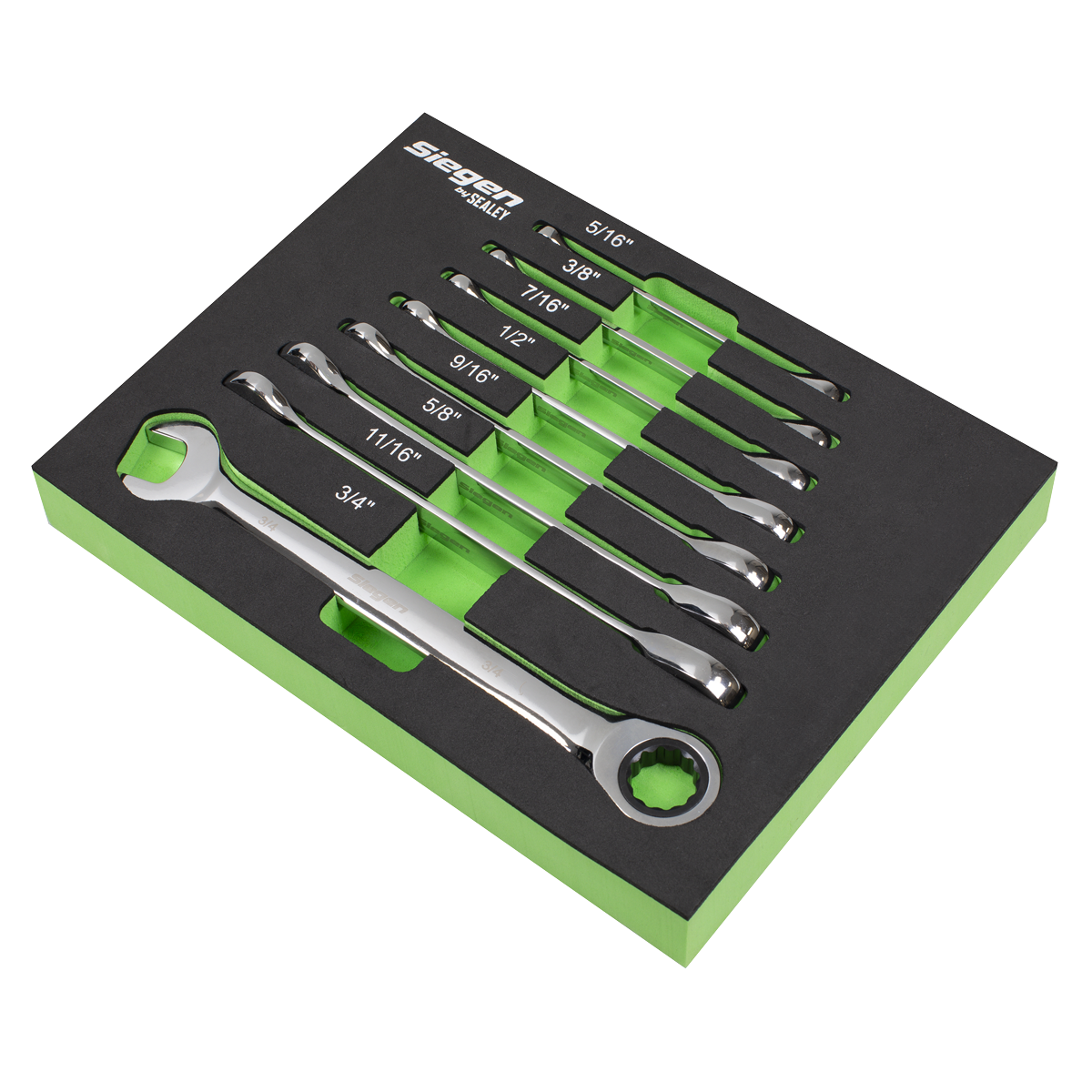 Premier Imperial Combination Ratchet Spanner Set in EVA Foam Tray 8pc