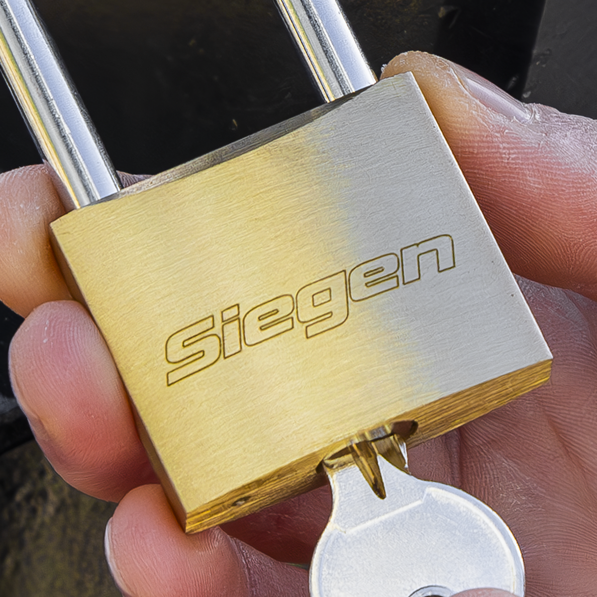 Siegen Brass Body Padlock with Brass Cylinder Long Shackle 4