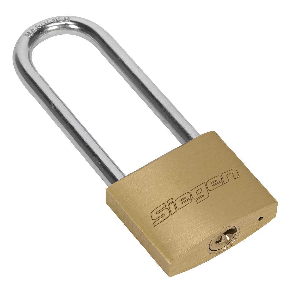 Siegen Brass Body Padlock with Brass Cylinder Long Shackle 4