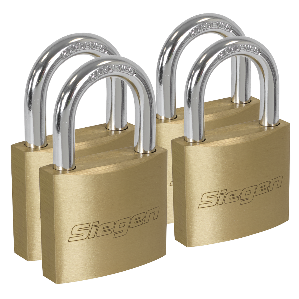 Siegen Brass Body Padlock with Brass Cylinder Keyed Alike -