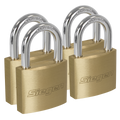 Siegen Brass Body Padlock with Brass Cylinder Keyed Alike -