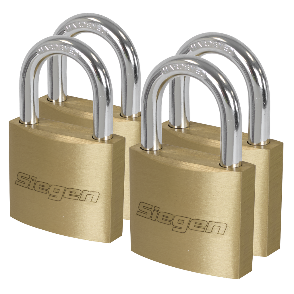 Siegen Brass Body Padlock with Brass Cylinder Keyed Alike -