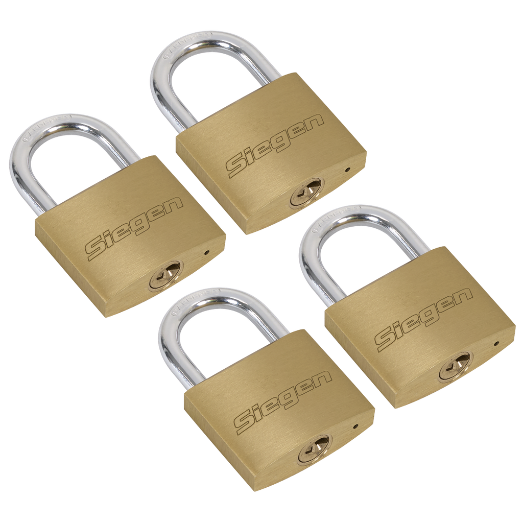 Siegen Brass Body Padlock with Brass Cylinder Keyed Alike -