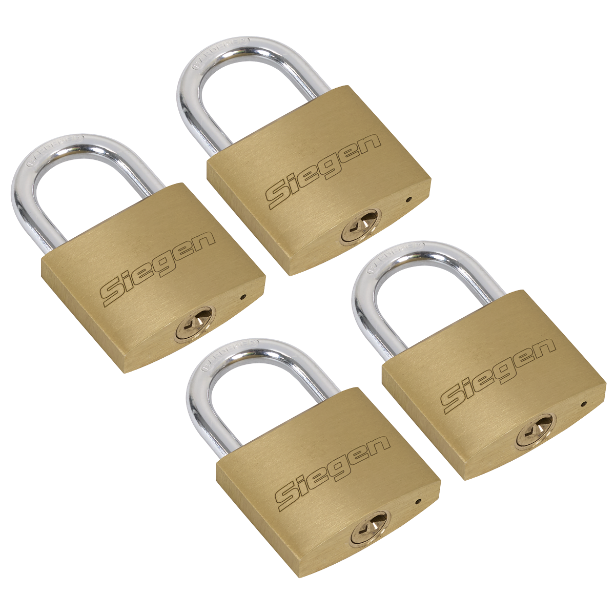 Siegen Brass Body Padlock with Brass Cylinder Keyed Alike -