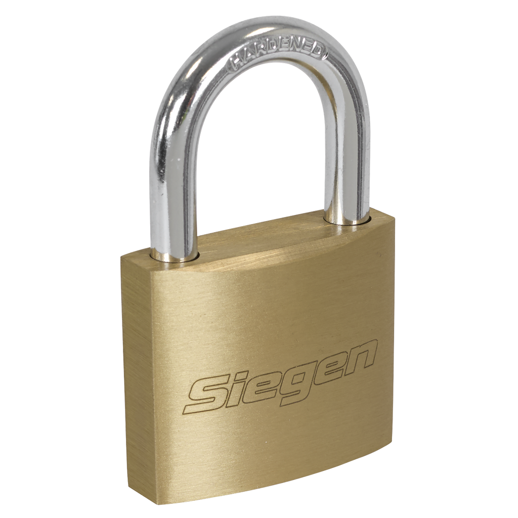 Siegen Brass Body Padlock with Brass Cylinder Keyed Alike -
