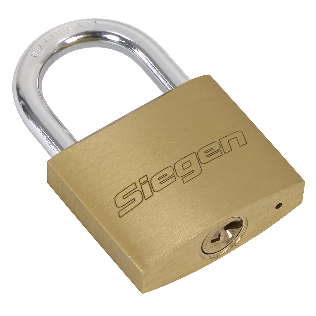 Siegen Brass Body Padlock with Brass Cylinder Keyed Alike -