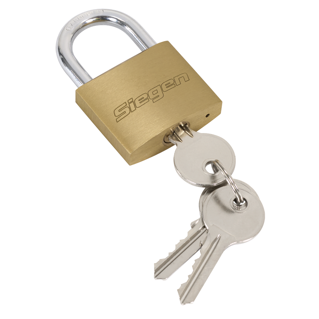 Siegen Brass Body Padlock with Brass Cylinder Keyed Alike -
