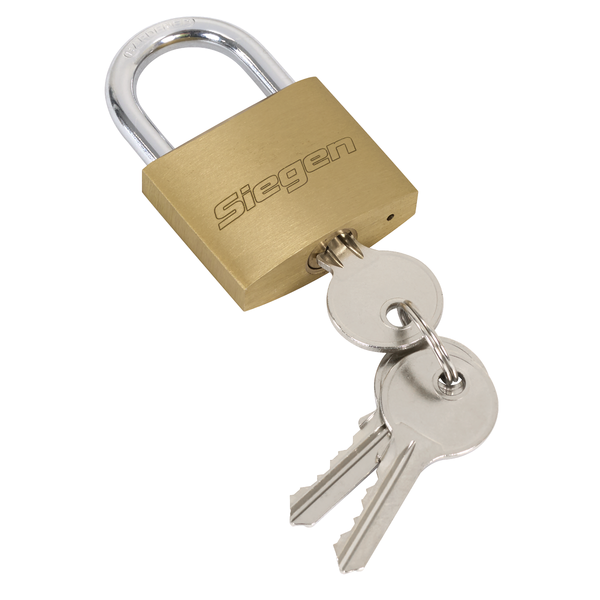 Siegen Brass Body Padlock with Brass Cylinder Keyed Alike -