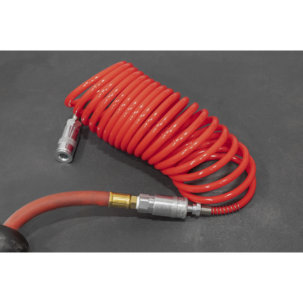 PE Coiled Air Hose with Couplings 5m x 5mm