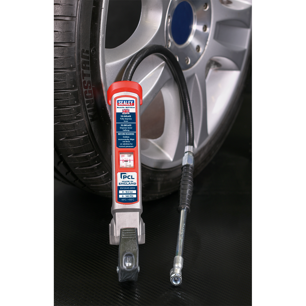 PCL Professional Tyre Inflator with Twin Push-On Connector