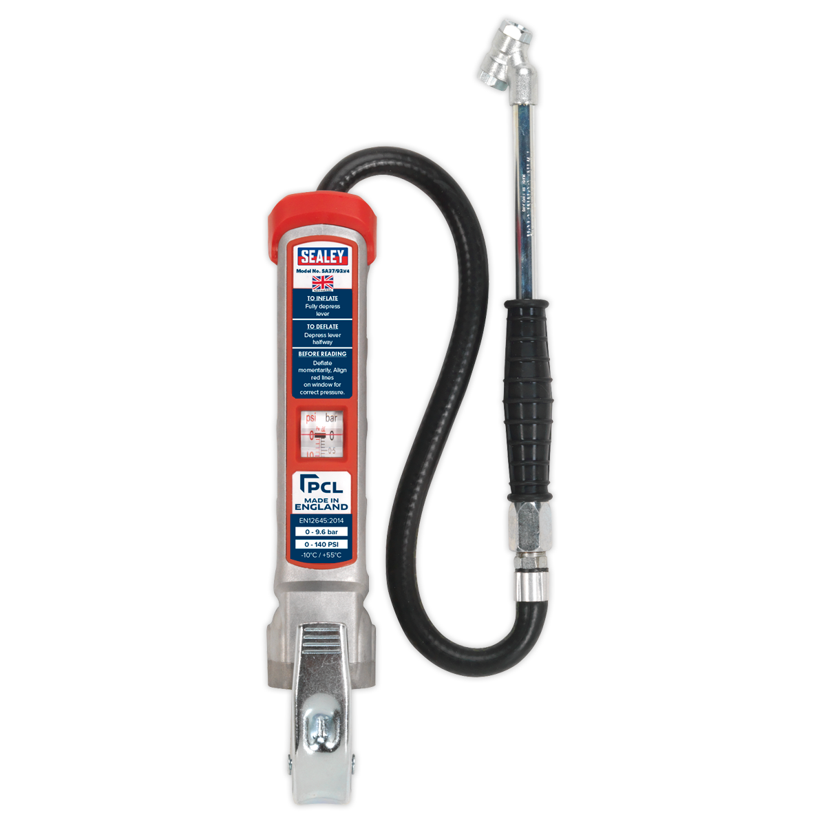 PCL Professional Tyre Inflator with Twin Push-On Connector