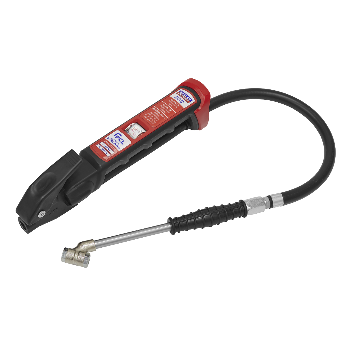 PCL Anodised Tyre Inflator with Twin Push-On Connector