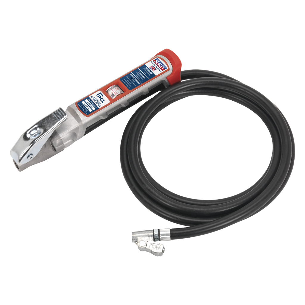 PCL Professional Tyre Inflator with 2.5m Hose & Clip-On Conn