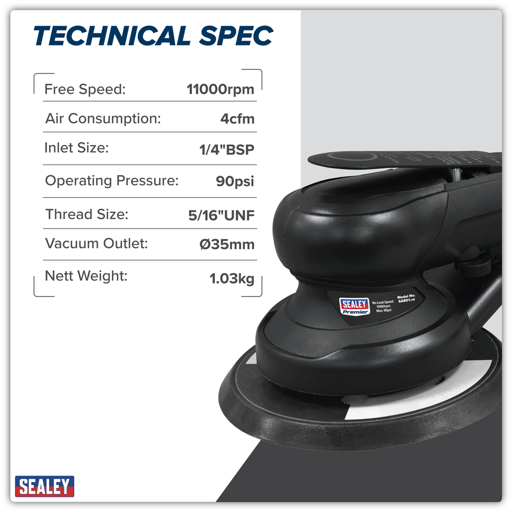 Air Palm Orbital Sander Ø150mm Dust-Free