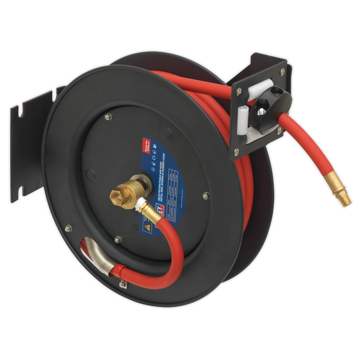 8m Retractable Rubber Air Hose with Steel Reel 10mm ID