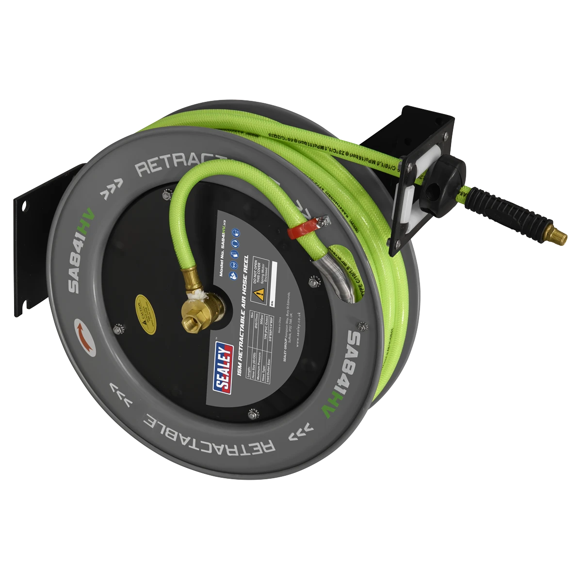 15m Retractable High-Visibility TPR Air Hose with Metal Reel (Factory Refurbished A)