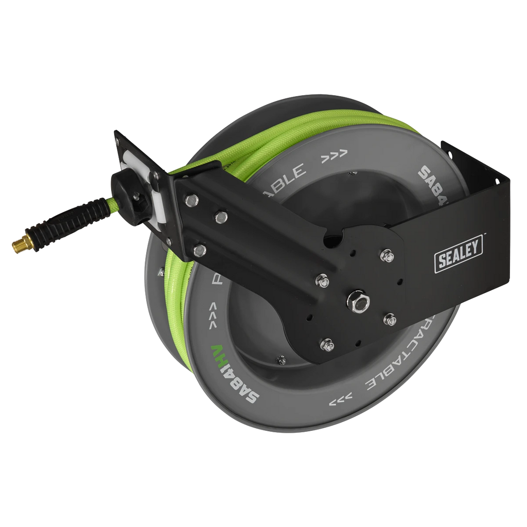 15m Retractable High-Visibility TPR Air Hose with Metal Reel (Factory Refurbished A)