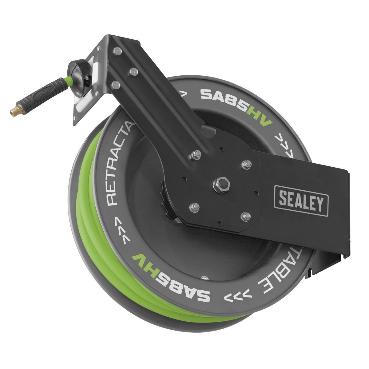 20m Retractable High-Visibility PVC Air Hose with Steel Reel 10mm ID
