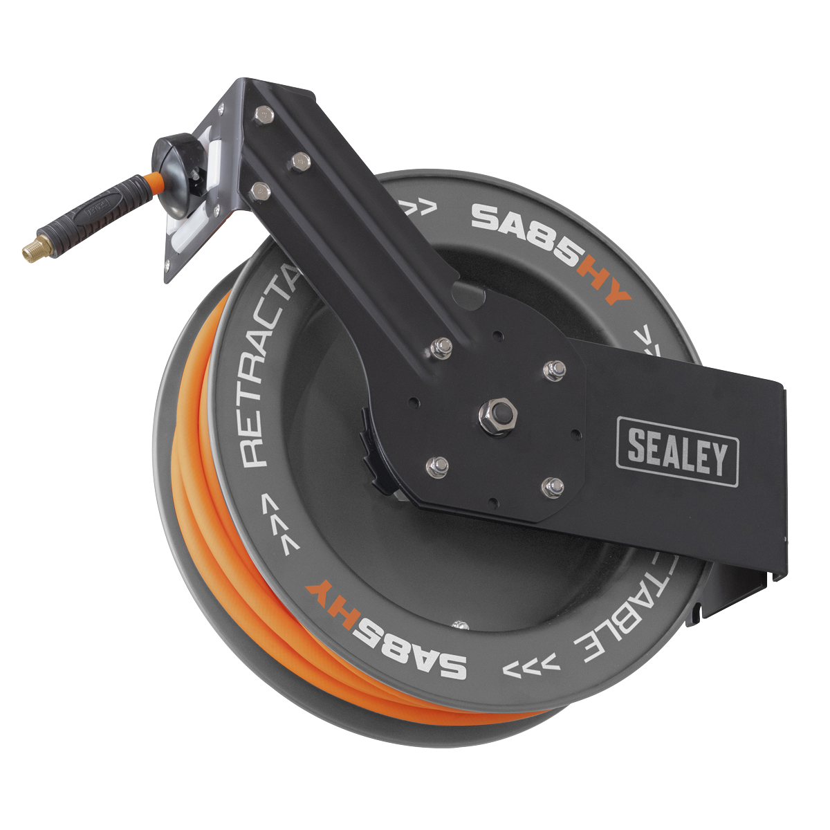 20m Retractable High-Visibility Hybrid Air Hose with Steel Reel 10mm ID