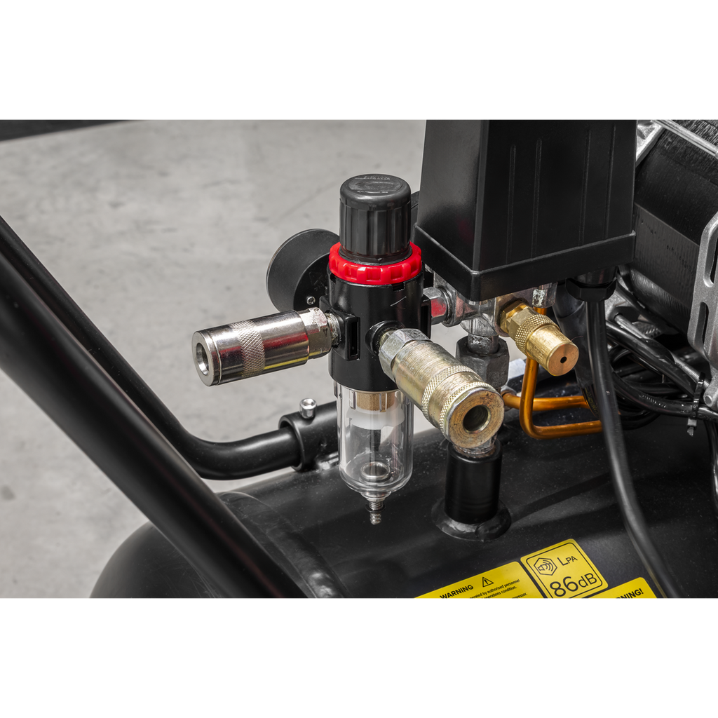 100L Low Noise Direct Drive Oil Free Air Compressor, 2 x 2hp