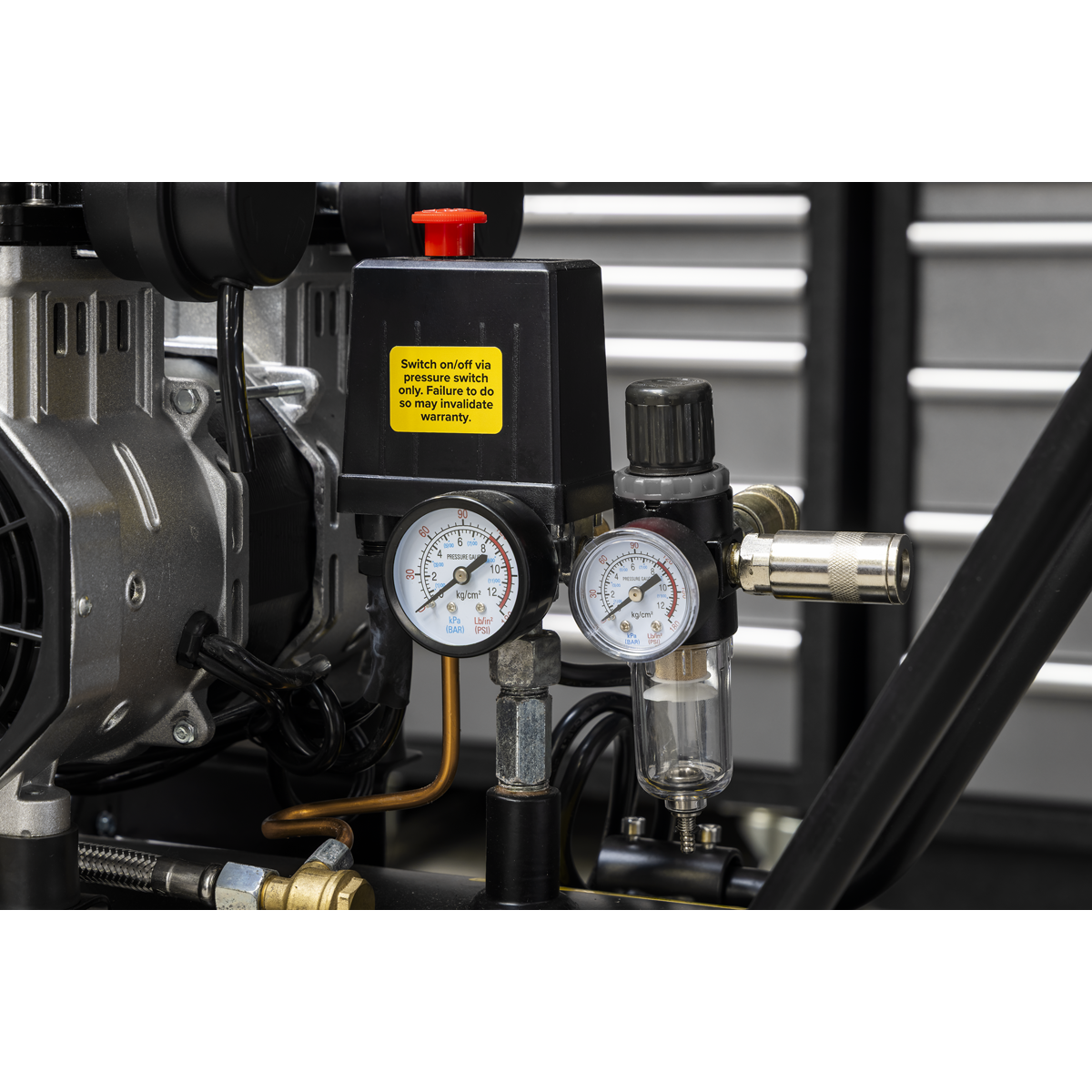 100L Low Noise Direct Drive Oil Free Air Compressor, 2 x 2hp