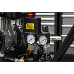 100L Low Noise Direct Drive Oil Free Air Compressor, 2 x 2hp