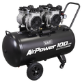 100L Low Noise Direct Drive Oil Free Air Compressor, 2 x 2hp