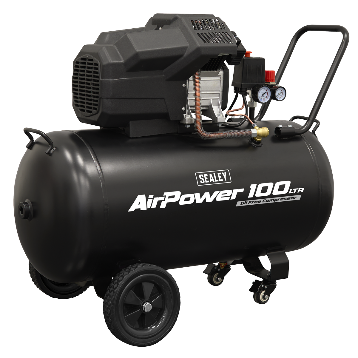 Air Compressor 100L V-Twin Oil Free Direct Drive 3hp