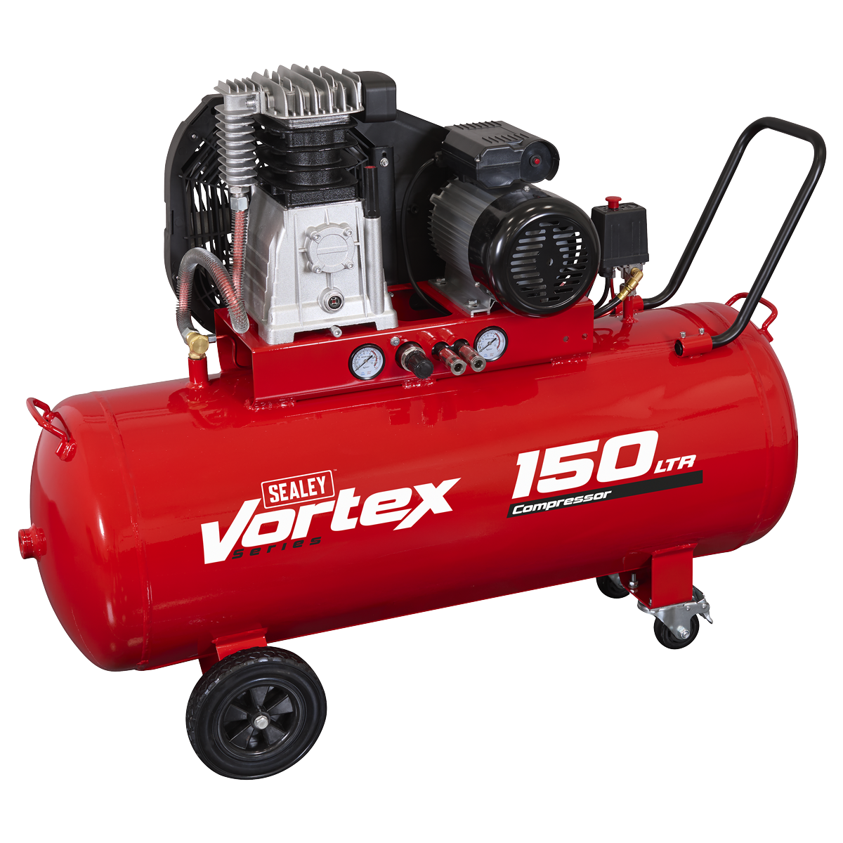 150L Belt Drive Air Compressor with Cast Cylinders & Wheels 3.5hp