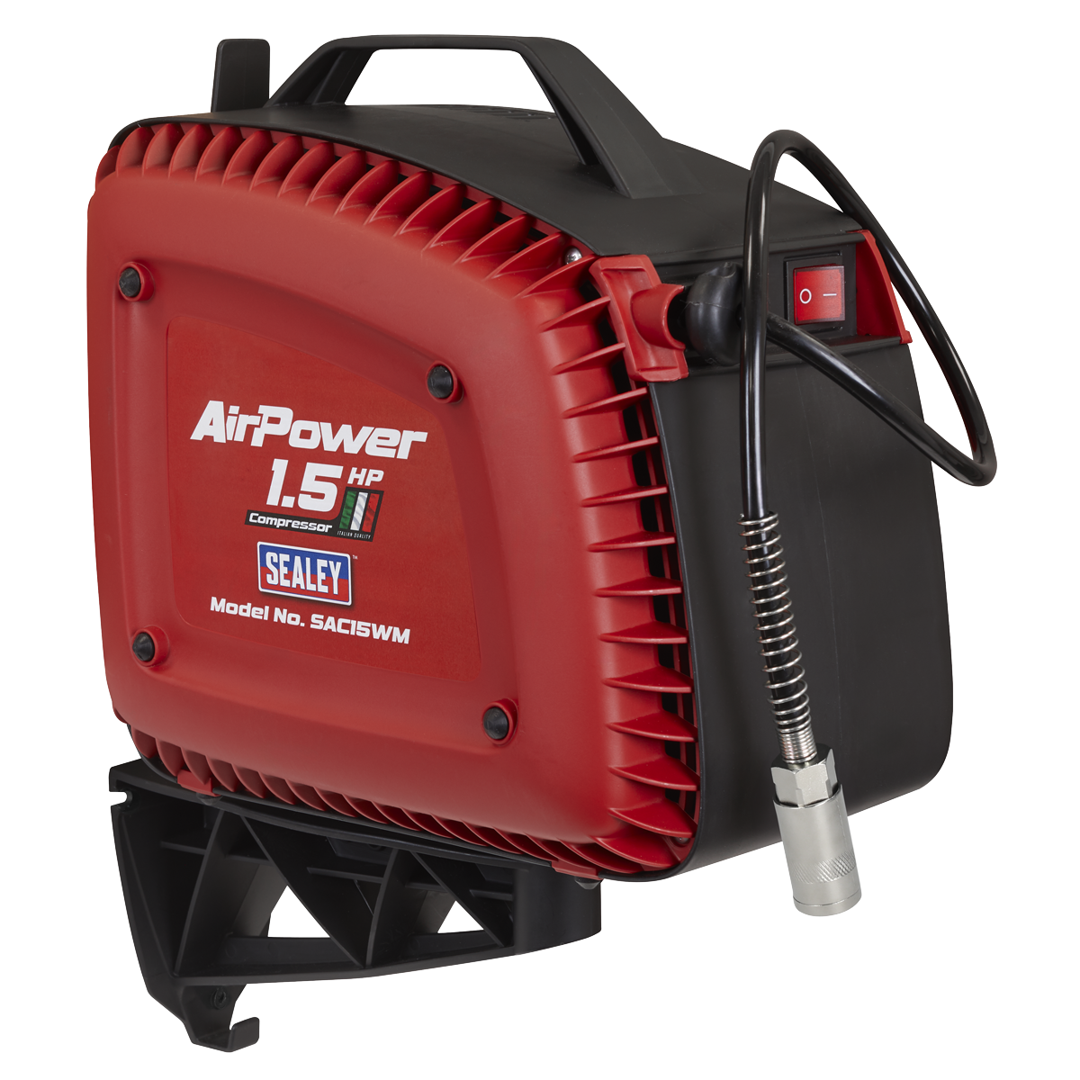 Wall Mounting Oil Free Air Compressor with Retractable Reel, 1.5hp (SAC15WM) (Factory Refurbished C)