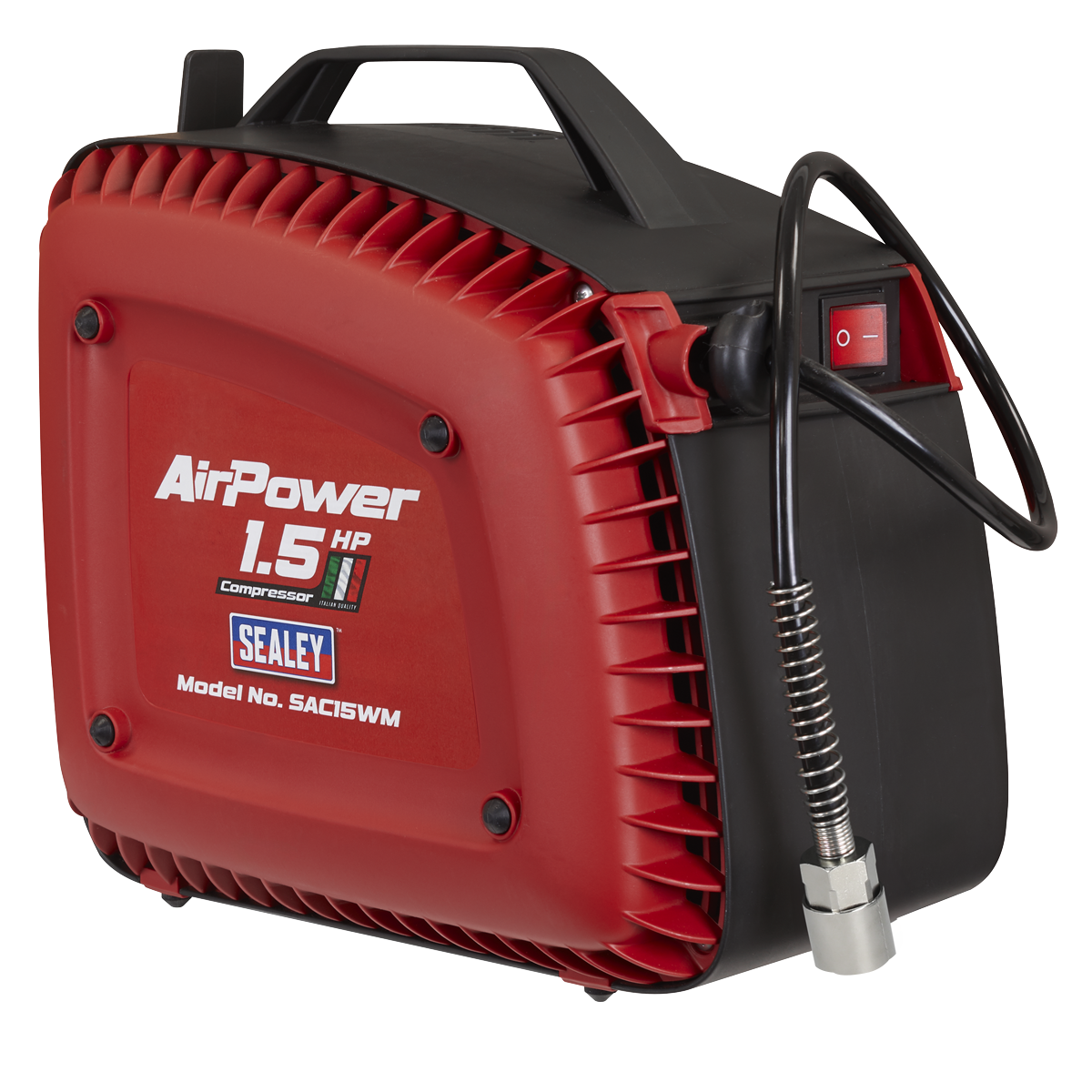 Wall Mounting Oil Free Air Compressor with Retractable Reel, 1.5hp (SAC15WM) (Factory Refurbished C)
