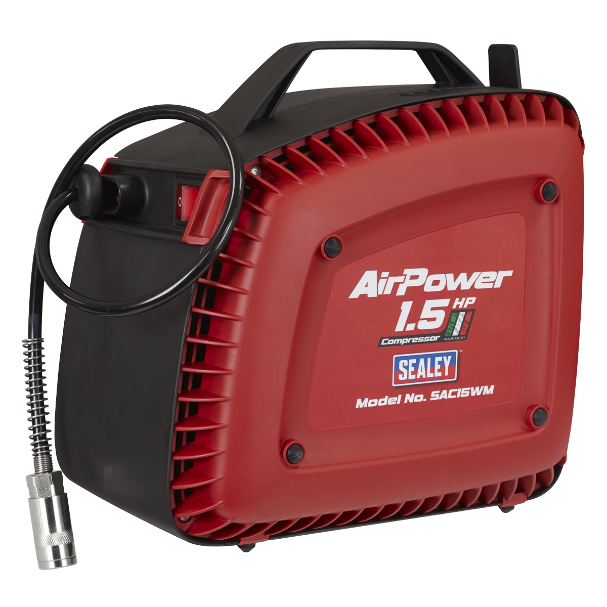 Wall Mounting Oil Free Air Compressor with Retractable Reel, 1.5hp (SAC15WM) (Factory Refurbished C)