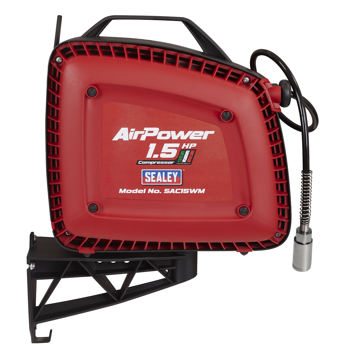 Wall Mounting Oil Free Air Compressor with Retractable Reel, 1.5hp (SAC15WM) (Factory Refurbished C)