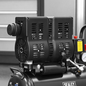 Sealey SAC2400S Oil Free Direct Drive Low Noise Air Compressor, 24 Litre Capacity, 1hp 0.75kW 230V