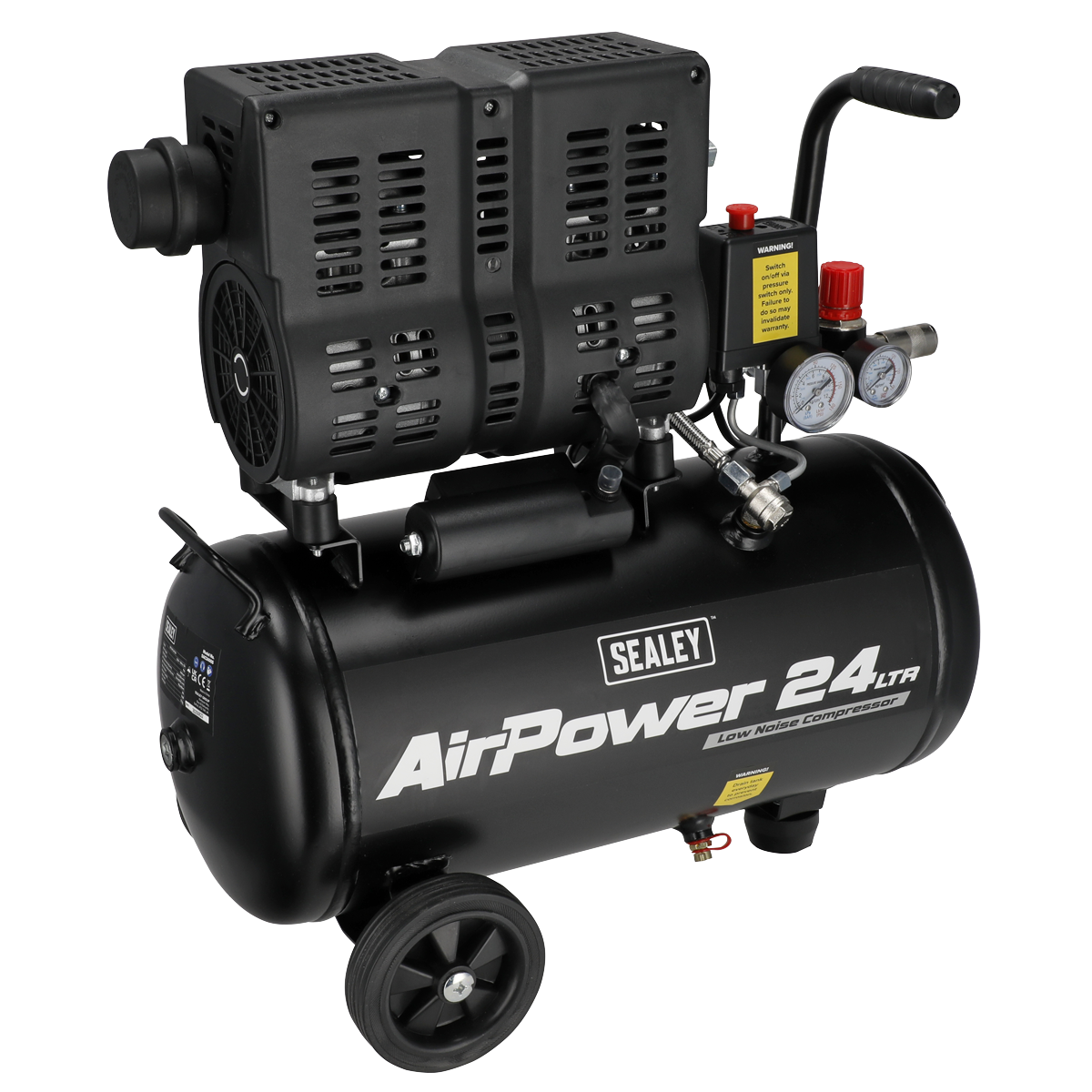 24L Low Noise Oil Free Direct Drive Air Compressor 1hp