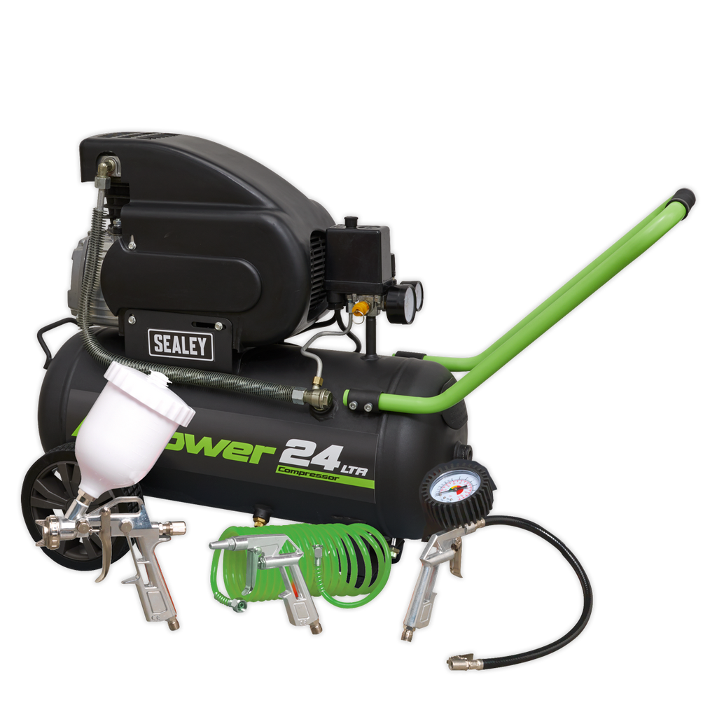 24L Direct Drive Air Compressor with Accessory Kit, 2hp (SAC2420EPK) (Factory Refurbished C)