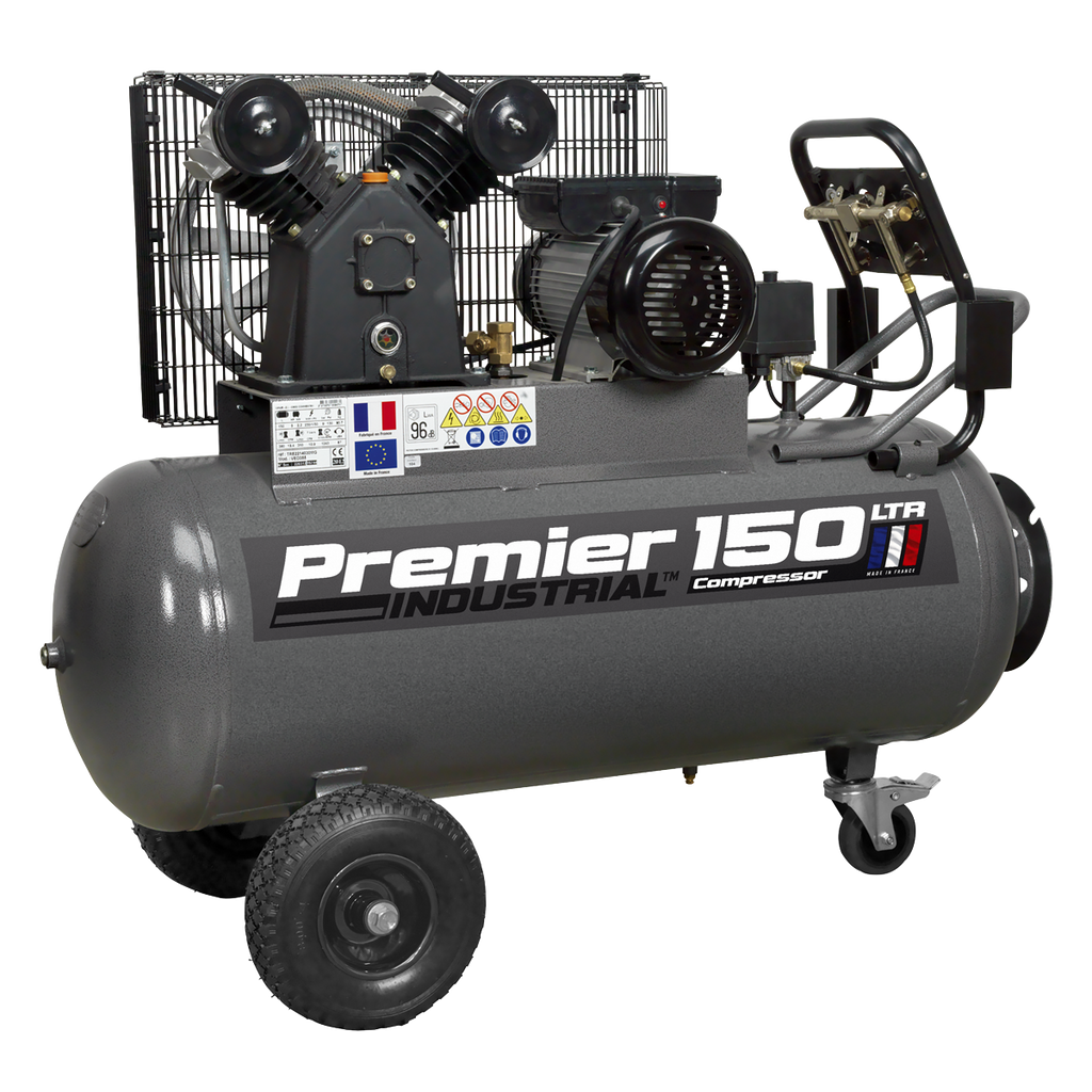 Premier 150L Belt Drive Air Compressor with Front Control Panel 3hp