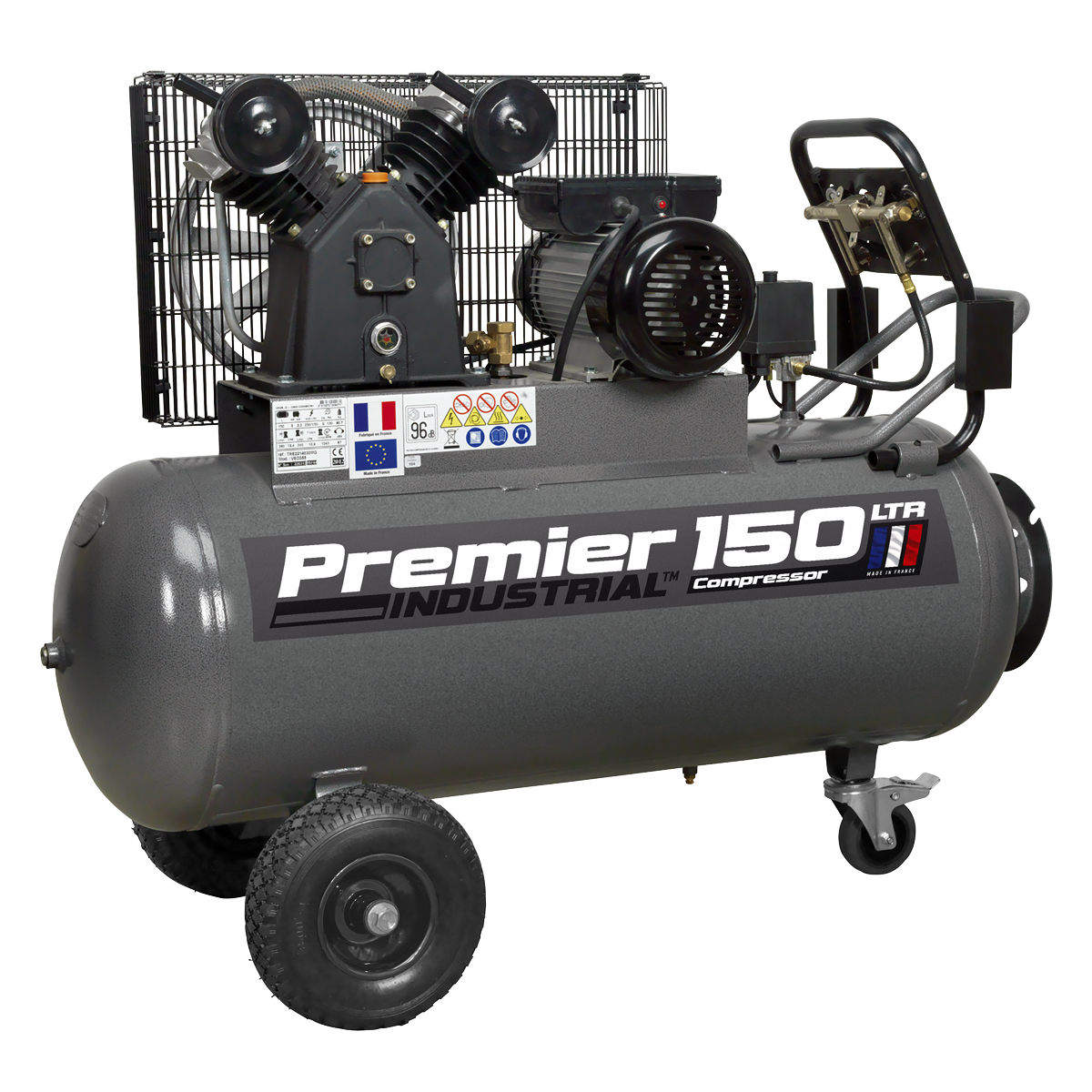 Premier 150L Belt Drive Air Compressor with Front Control Panel 3hp