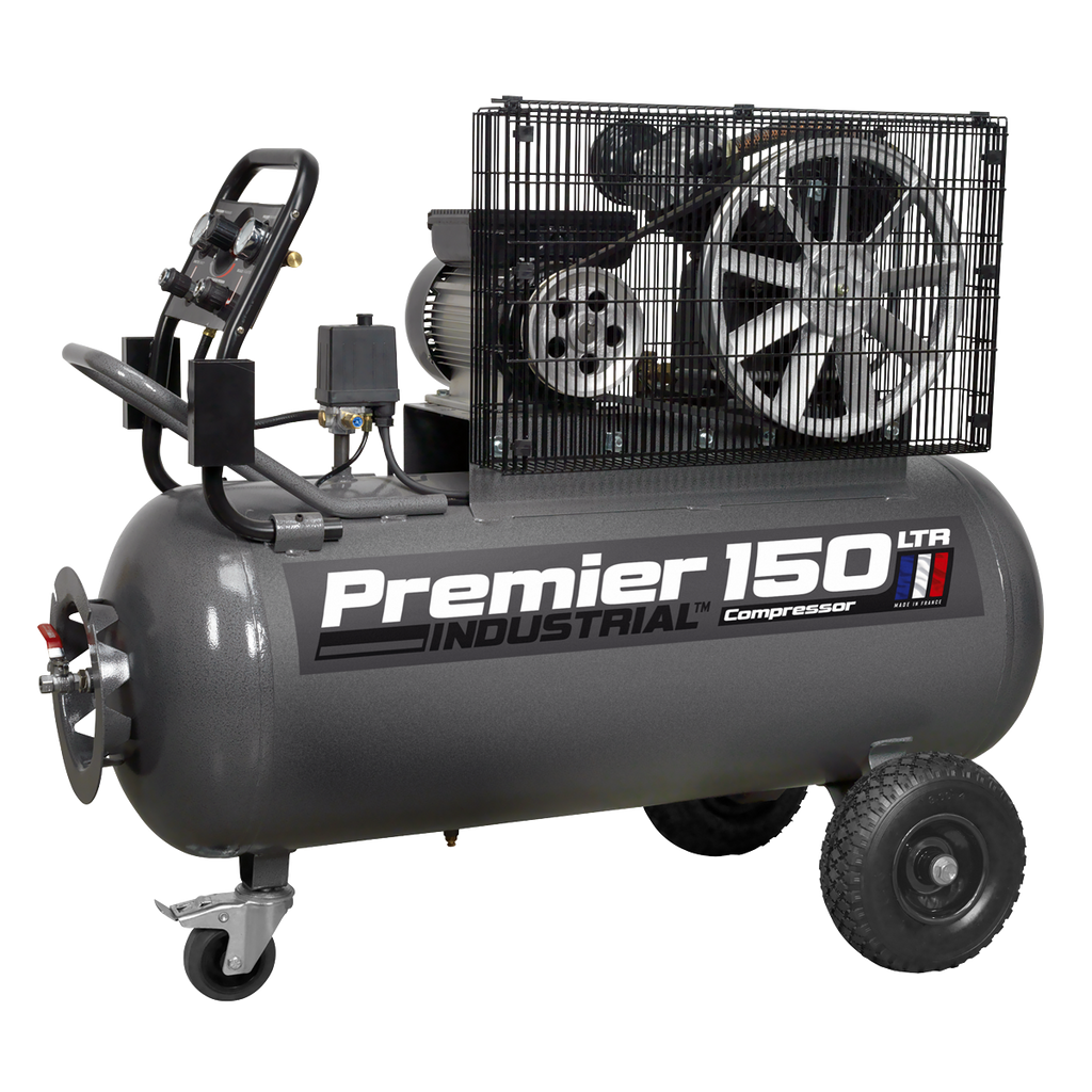 Premier 150L Belt Drive Air Compressor with Front Control Panel 3hp