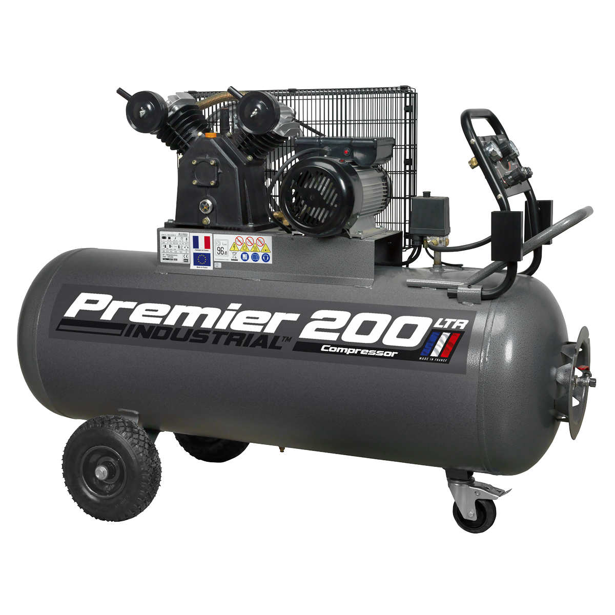 Premier 200L Belt Drive Air Compressor with Front Control Panel 3hp