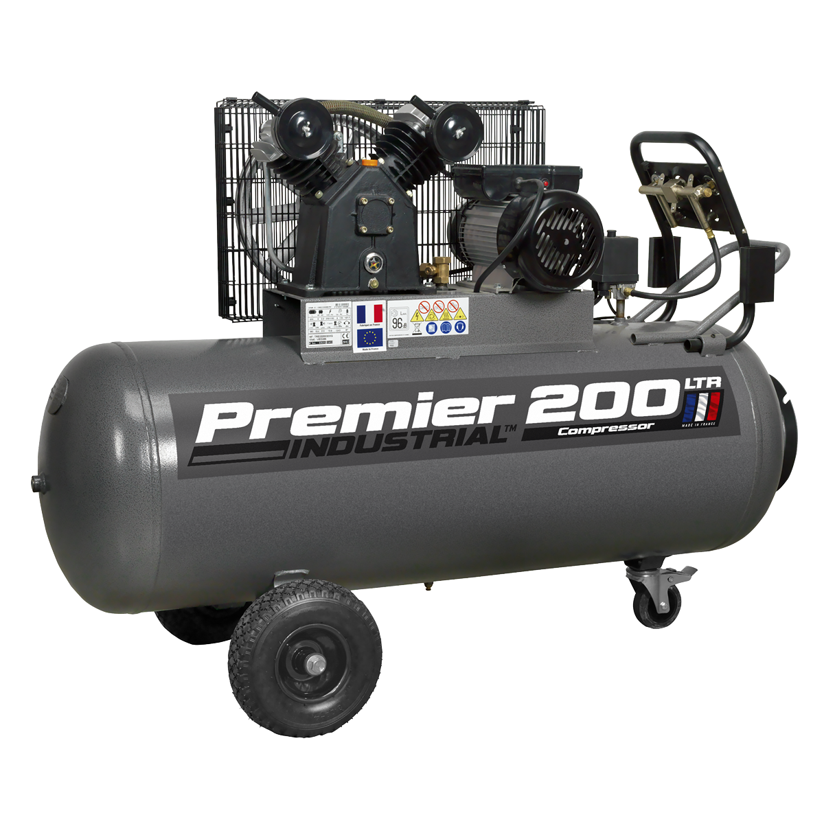 Premier 200L Belt Drive Air Compressor with Front Control Panel 3hp