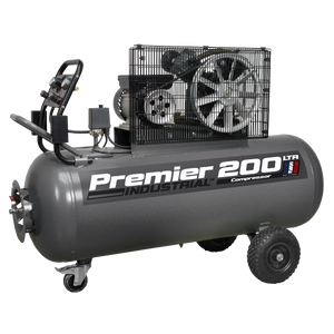 Premier 200L Belt Drive Air Compressor with Front Control Panel 3hp