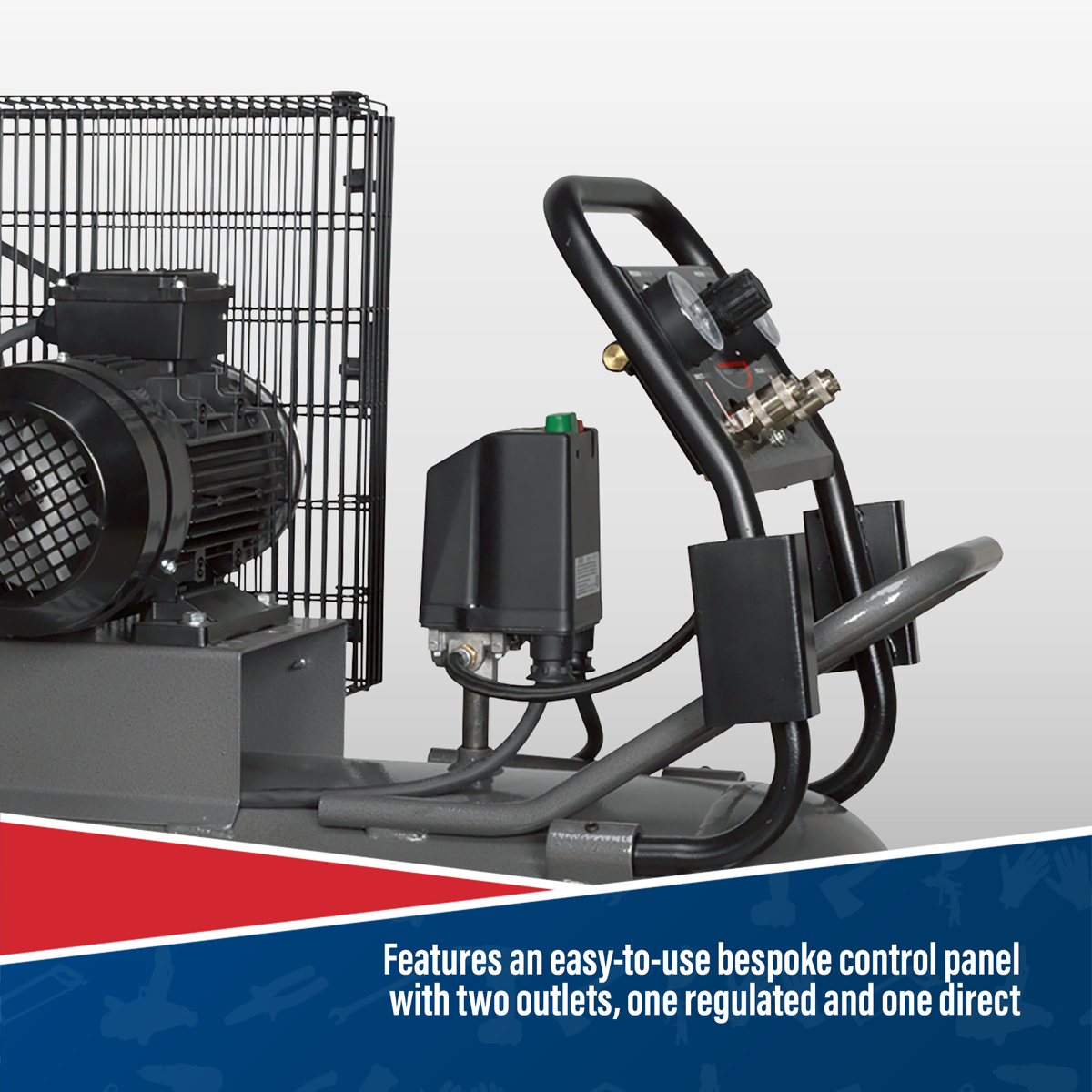 Premier 200L Belt Drive Air Compressor with Front Control Panel 3hp