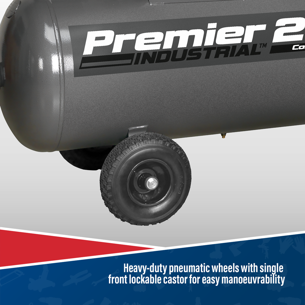 Premier 200L Belt Drive Air Compressor with Front Control Panel 3hp