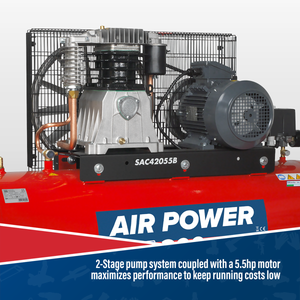 200L Belt Drive Air Compressor with Cast Cylinders 5.5hp 3ph 2-Stage