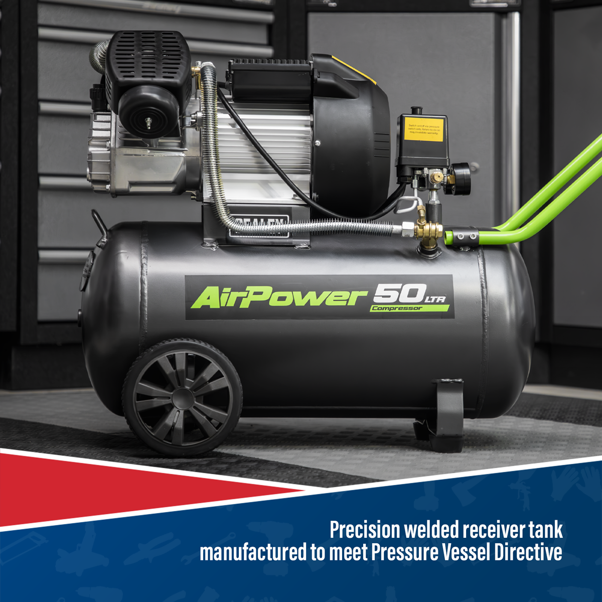 50L V-Twin Direct Drive Air Compressor 3hp