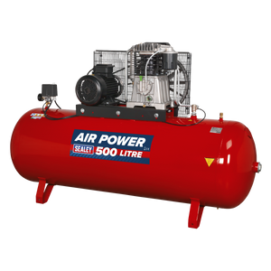 500L Belt Drive Air Compressor with Cast Cylinders 7.5hp 3ph 2-Stage