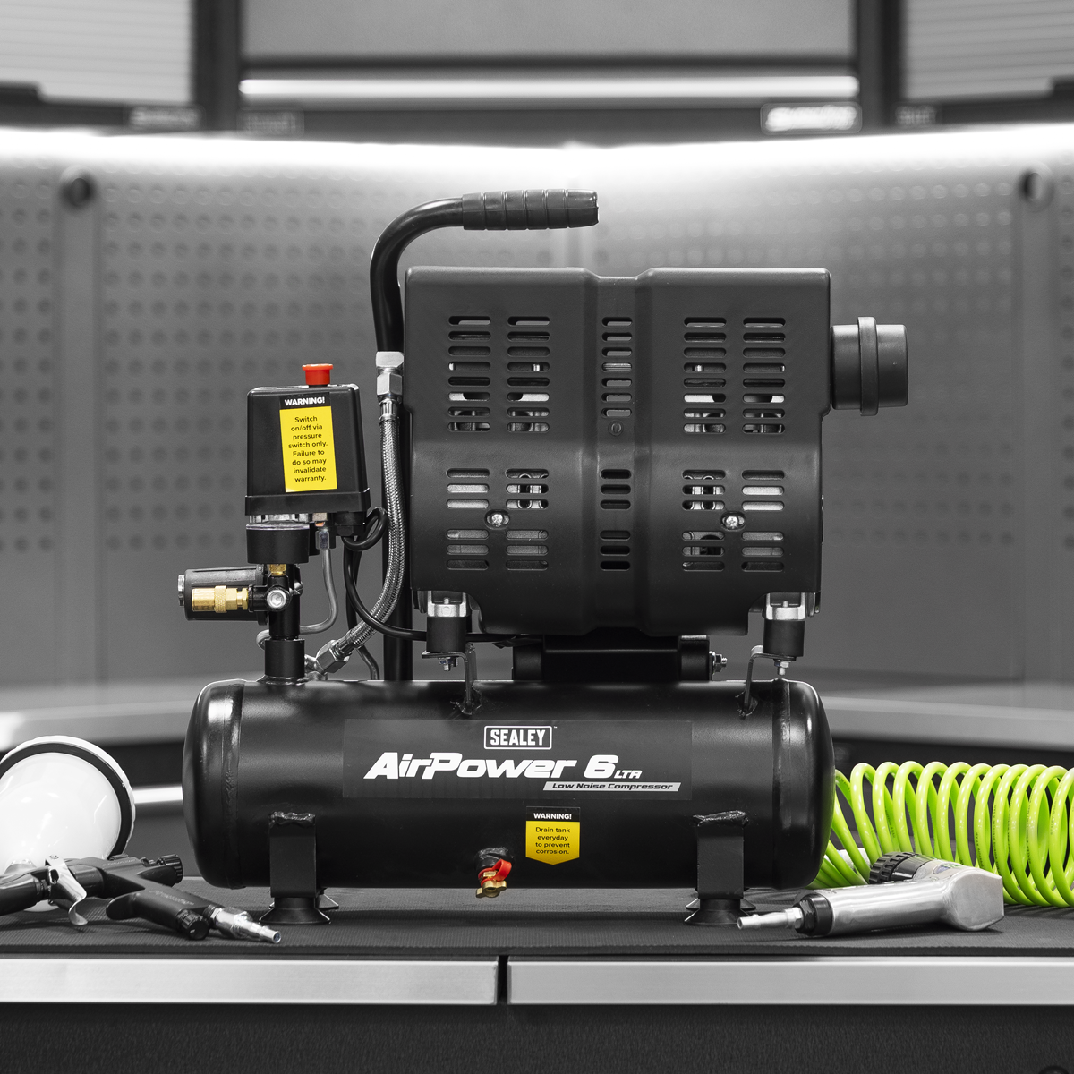 6L Low Noise Direct Drive Oil Free Air Compressor, 1hp (SAC6000S)